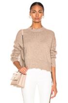 Helmut Lang Distressed Crew Sweater In Neutral