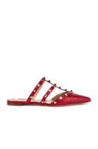 Valentino Rockstud Mules In Red