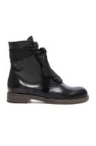 Chloe Leather Harper Lace Up Boots In Black