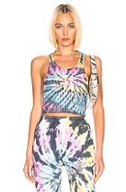 Frankie B Sade Crystal Crop Tank In Blue,gray,ombre & Tie Dye,pink,yellow