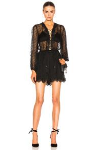 Zimmermann Oleander Lattice Romper In Black