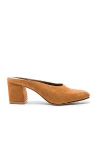 Maryam Nassir Zadeh Suede Maryam Mules In Brown,animal Print