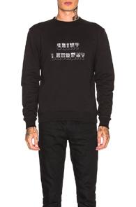 Saint Laurent Western Logo Sweatshirt In Black