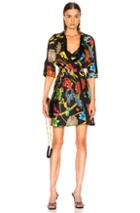 Versace Catene Print Dress In Abstract,black,paisley,red,yellow