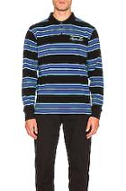 Martine Rose Jacquard Polo In Black,blue,stripes