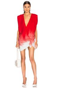 Carmen March Tie Dye Wrap Dress In Ombre & Tie Dye,red,white