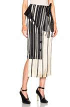 Each X Other Belted Wrap Skirt In Black,neutrals,stripes