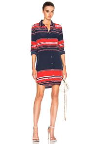 Equipment Brett Dress In Red,blue,stripes