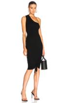 T By Alexander Wang Rusched One Shoulder Dress In Black