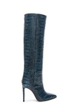 Paris Texas Stiletto Knee High Boot In Animal Print,blue