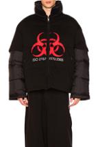 Vetements Volunteer Puffer Jacket In Black