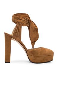 Jimmy Choo Suede Kelsey Heels In Brown