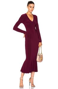 Norma Kamali Fishtail Dress In Red