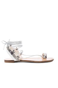 Stuart Weitzman Embossed Lasso Sandals In Gray,animal Print,metallics