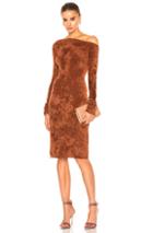 Helmut Lang Velveteen Dress In Brown
