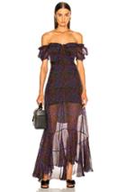 Raquel Diniz Alice Maxi Dress In Black,floral,purple,red