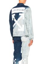 Off-white Brush Arrows Denim Jacket In Blue