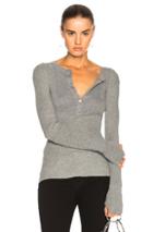 Enza Costa Cashmere Henley In Gray