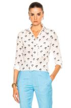 Victoria Beckham Daisy Print Blouse In Floral,white