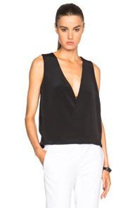 Kaufmanfranco 4 Ply Crepe Drape Top In Black