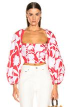 Mara Hoffman Moon Top In Red,tropical,white
