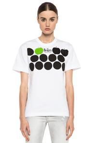 The Beatles X Comme Des Garcons Circle Logo Cotton Tee In White