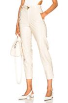 Zeynep Arcay Belted Patent Leather Pants In White