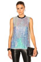 3.1 Phillip Lim Sequin Shell Top In Blue,metallics
