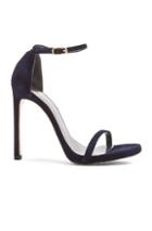 Stuart Weitzman Suede Nudist Heels In Blue