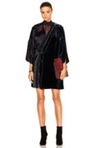 3.1 Phillip Lim Kimono Velvet Combo Dress In Blue