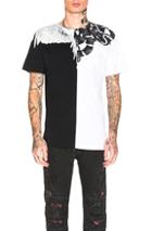 Marcelo Burlon Snake Wing Tee In Animal Print,black,white