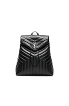 Saint Laurent Medium Supple Monogramme Loulou Backpack In Black
