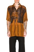 Raf Simons Short Sleeve Net Jersey Shirt In Brown