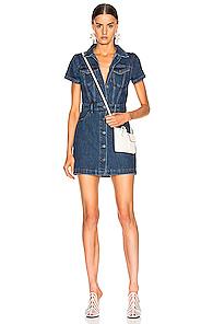 Grlfrnd Max Mini Dress In Denim Dark