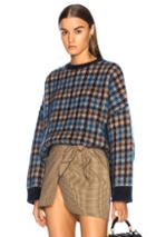 Stella Mccartney Oversized Check Sweater In Blue,brown,checkered & Plaid