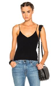T By Alexander Wang Cropped Knit Top In Black