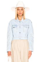 Grlfrnd Lacy Minimal Trucker In Denim Light
