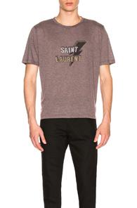 Saint Laurent Lightning Tee In Purple