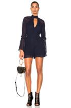 Nicholas Mock Neck Romper In Blue