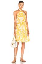 Adriana Degreas For Fwrd Flower Halter Dress In Abstract,yellow