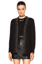 Saint Laurent All Over Stud Cardigan In Black