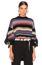 Y Project Norwegian Paneled Sweater In Abstract,black,red,stripes