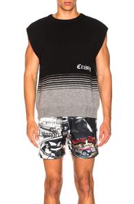Adaptation Sleeveless Crew In Black,gray,stripes