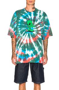 Gosha Rubchinskiy Oversized Alien Tie Dye Tee In Blue,green,ombre & Tie Dye