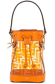 Fendi Mini Mon Tresor Logo Crossbody Bag In Orange