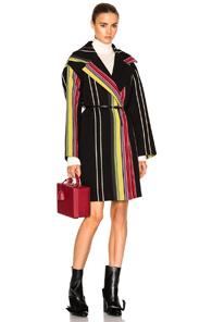 No. 21 Cesira Coat In Black,stripes