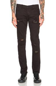 Stampd Distressed Panel Denim In Black
