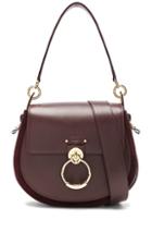 Chloe Medium Tess Shiny Calfskin Shoulder Bag In Red