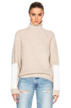 Victoria Beckham Lambswool Military Patch Sleeve Jumper In Neutrals