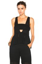 Chloe Fine Sheer Crepe Top In Black